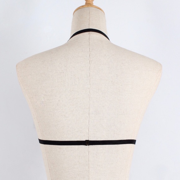 NWT Sexy Little Black Lace Strappy Bralette - Picture 3 of 8